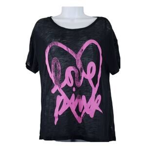 Pink by Victoria's Secret Love  SS Sheer Tee Small